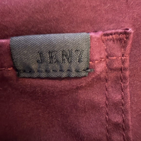 Jen7 by For All Mankind 7 Women's Skinny Ankle Pants - Burgundy Size 12 VGUC - Picture 8 of 9